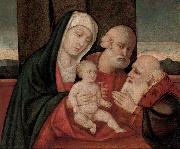 Giovanni Bellini La Sacra Famiglia con un santo painting